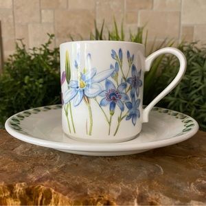 Portmeirion China Jane Loudon’s Ladies Flower Garden Coffee Can/Cup & Saucer New